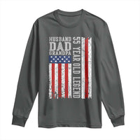 Husband Dad Grandpa 55 Year Old Legend Long Sleeve Shirt American Flag Birthday Gift
