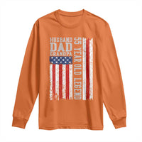 Husband Dad Grandpa 55 Year Old Legend Long Sleeve Shirt American Flag Birthday Gift