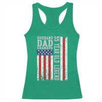 Husband Dad Grandpa 55 Year Old Legend Racerback Tank Top American Flag Birthday Gift