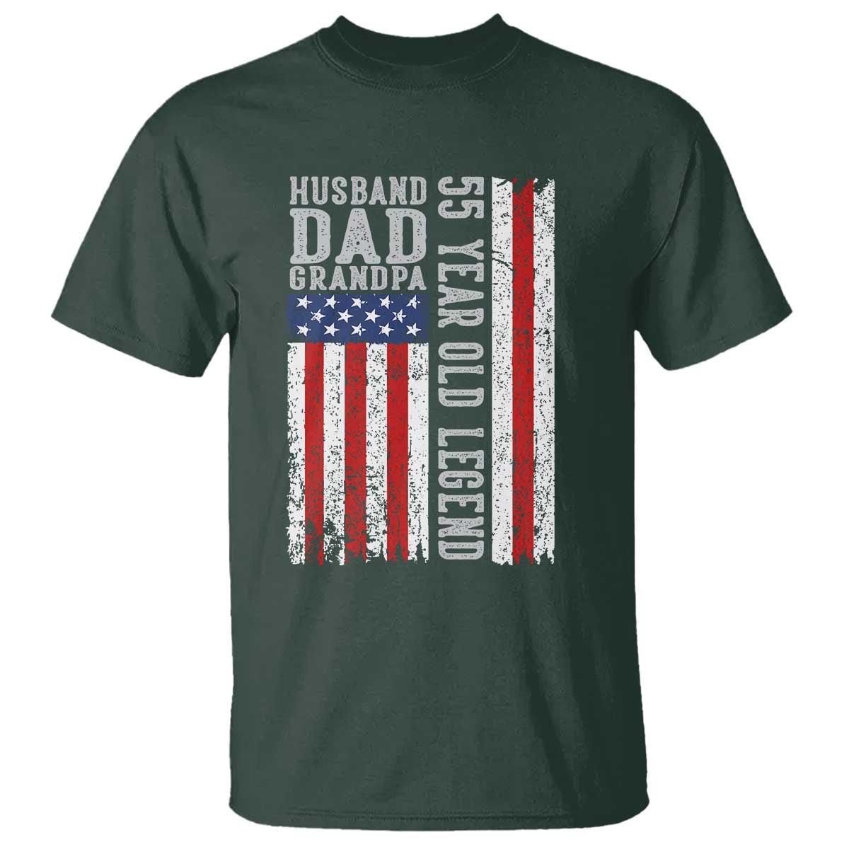 Husband Dad Grandpa 55 Year Old Legend T Shirt American Flag Birthday Gift