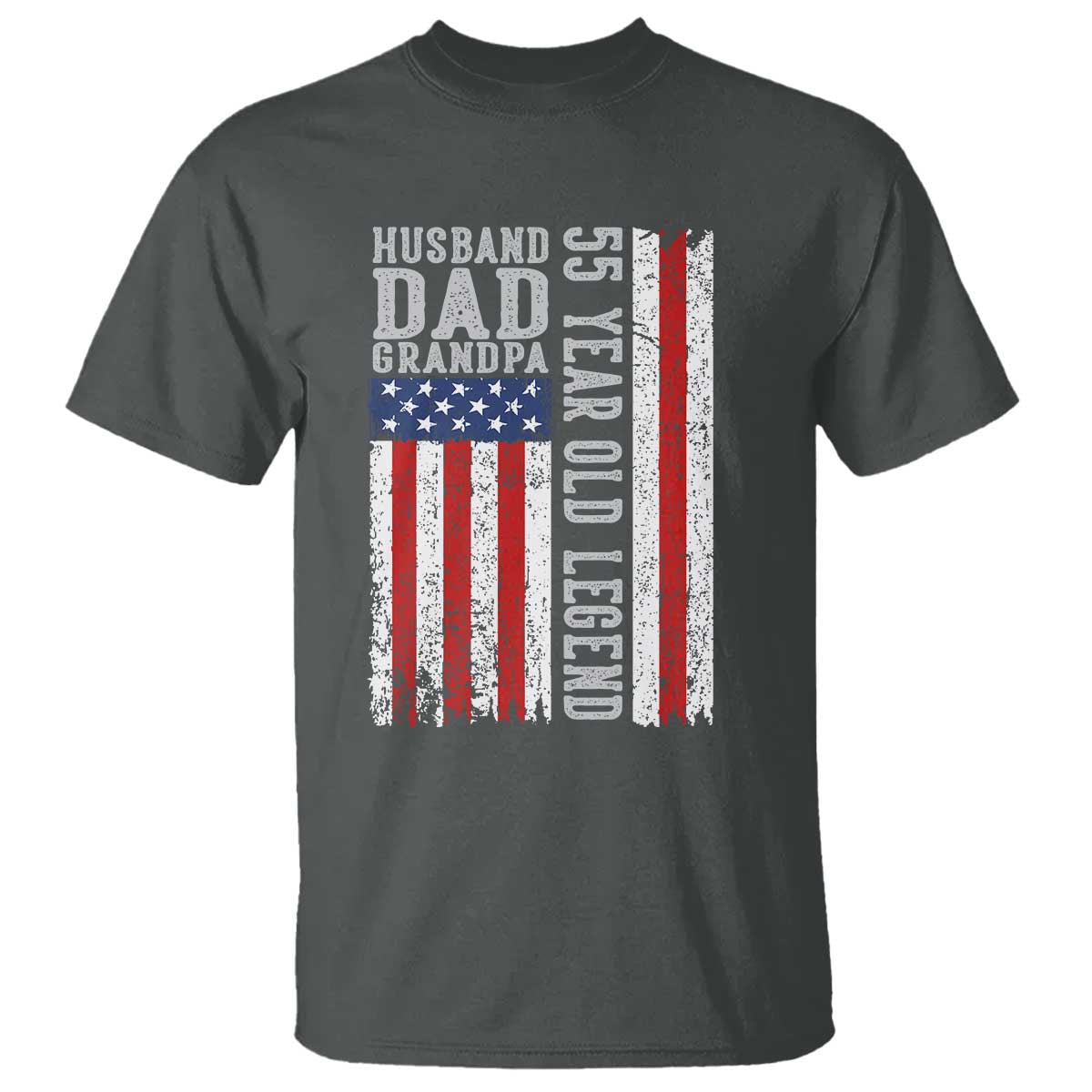 Husband Dad Grandpa 55 Year Old Legend T Shirt American Flag Birthday Gift