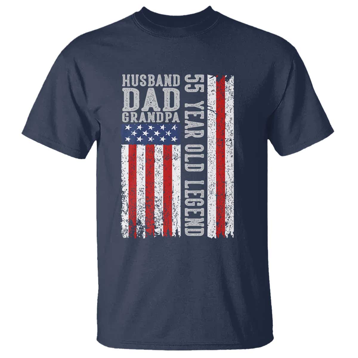 Husband Dad Grandpa 55 Year Old Legend T Shirt American Flag Birthday Gift