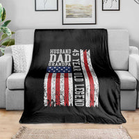 Husband Dad Grandpa 45 Year Old Legend Throw Blanket American Flag Birthday Gift