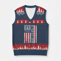 Husband Dad Grandpa 45 Year Old Legend V-Neck Knit Sweater Vest American Flag Birthday Gift