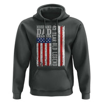 Husband Dad Grandpa 45 Year Old Legend Hoodie American Flag Birthday Gift