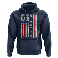 Husband Dad Grandpa 45 Year Old Legend Hoodie American Flag Birthday Gift