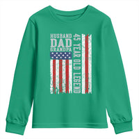 Husband Dad Grandpa 45 Year Old Legend Youth Sweatshirt American Flag Birthday Gift