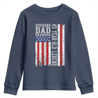 Husband Dad Grandpa 45 Year Old Legend Youth Sweatshirt American Flag Birthday Gift