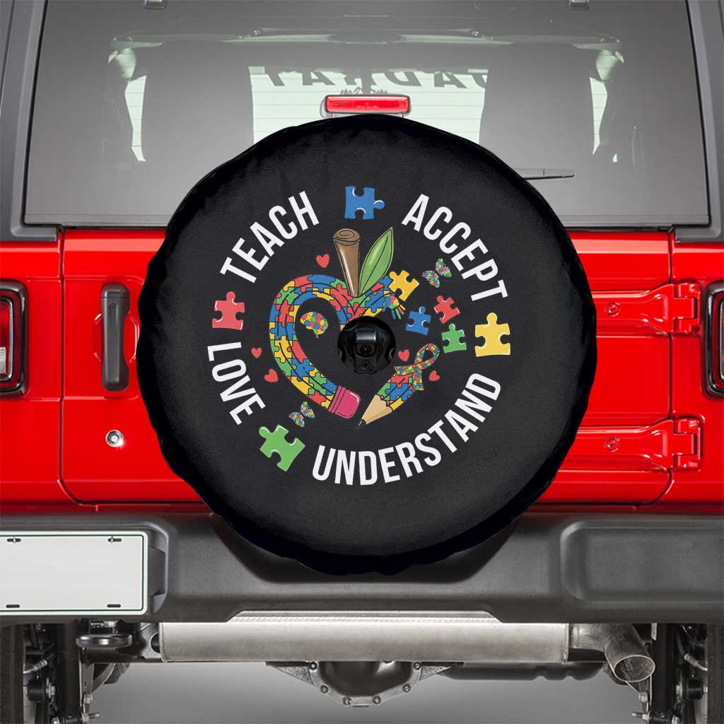 Special Education Teacher Autism Spare Tire Cover Teach Accept Understand Love