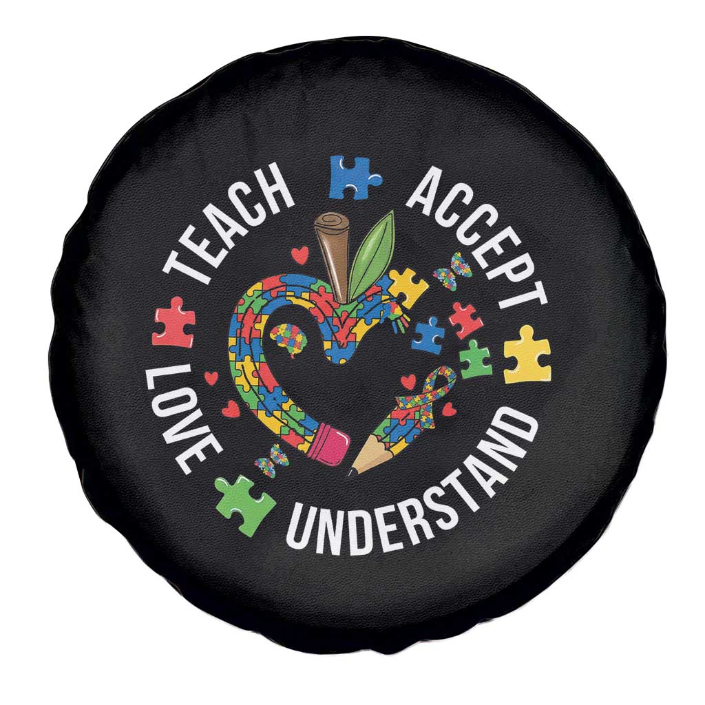 Special Education Teacher Autism Spare Tire Cover Teach Accept Understand Love