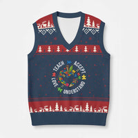 Special Education Teacher Autism V-Neck Knit Sweater Vest Teach Accept Understand Love