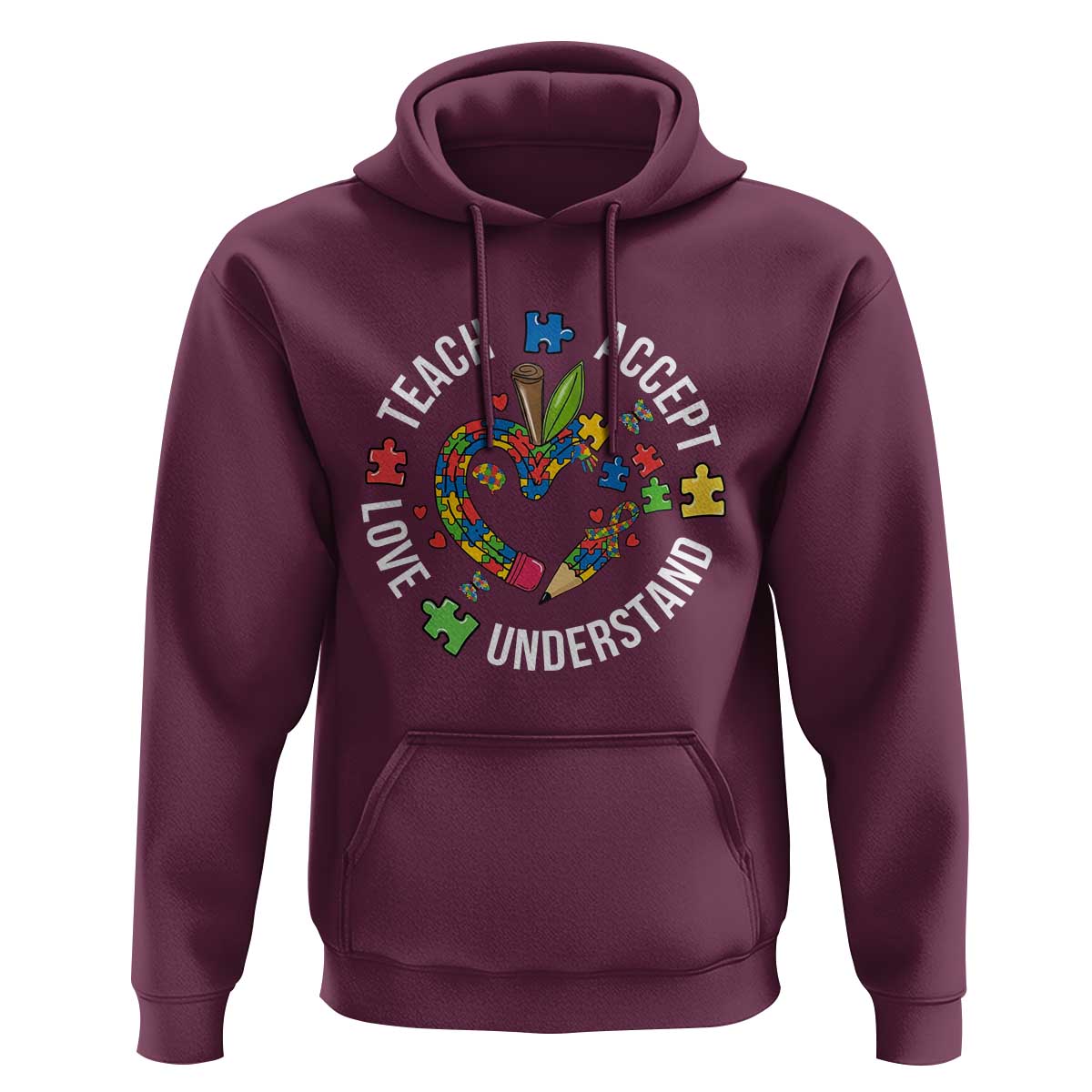 Special Education Teacher Autism Hoodie Teach Accept Understand Love