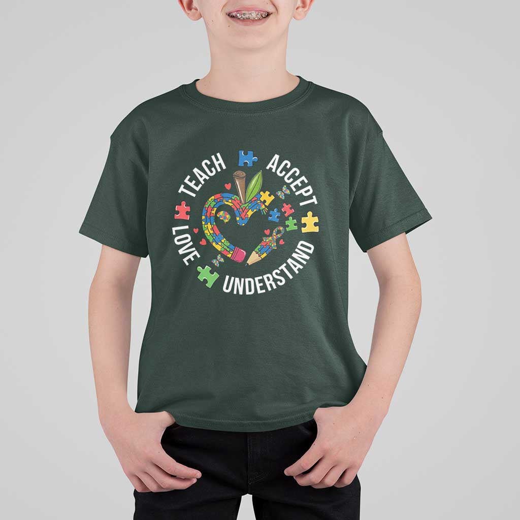 Special Education Teacher Autism T Shirt For Kid Teach Accept Understand Love