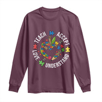Special Education Teacher Autism Long Sleeve Shirt Teach Accept Understand Love