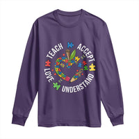 Special Education Teacher Autism Long Sleeve Shirt Teach Accept Understand Love