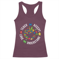 Special Education Teacher Autism Racerback Tank Top Teach Accept Understand Love