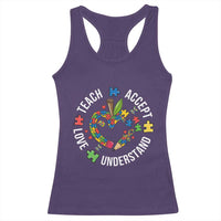 Special Education Teacher Autism Racerback Tank Top Teach Accept Understand Love