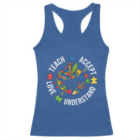 Special Education Teacher Autism Racerback Tank Top Teach Accept Understand Love