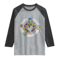Special Education Teacher Autism Raglan Shirt Teach Accept Understand Love