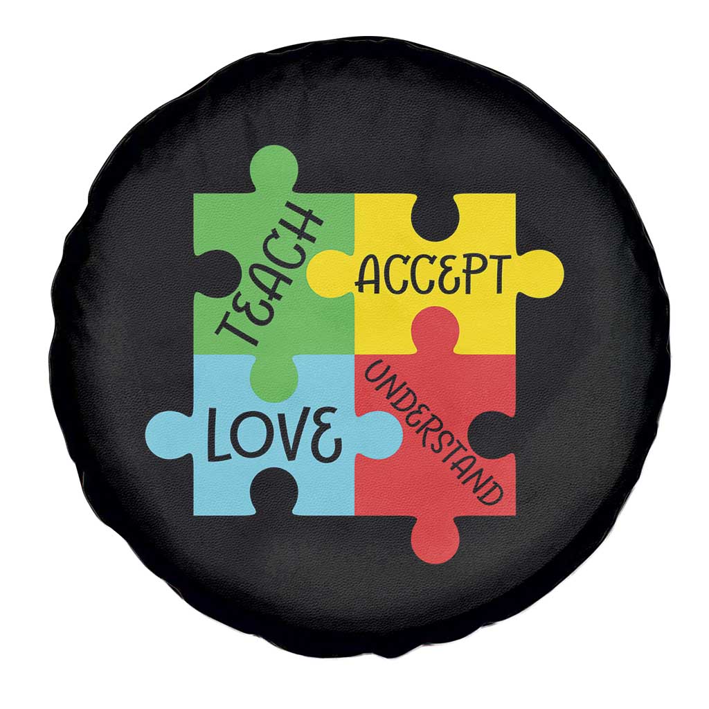 Special Ed Educator Autism Support Spare Tire Cover Teach Accept Understand Love