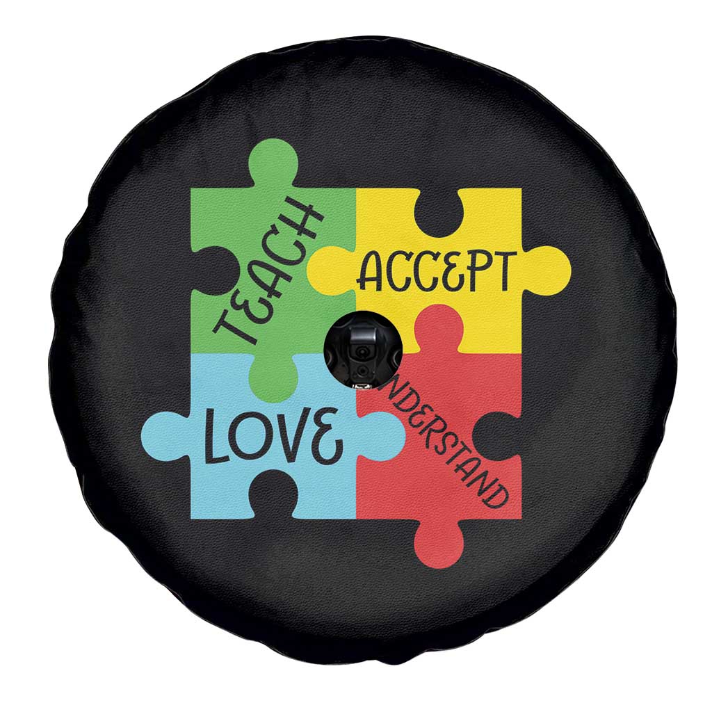 Special Ed Educator Autism Support Spare Tire Cover Teach Accept Understand Love