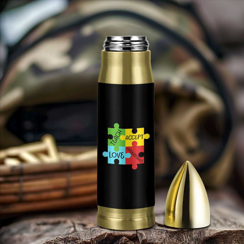 Special Ed Educator Autism Support Bullet Tumbler Teach Accept Understand Love