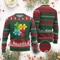 Special Ed Educator Autism Support Ugly Christmas Sweater Teach Accept Understand Love