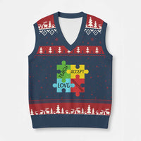 Special Ed Educator Autism Support V-Neck Knit Sweater Vest Teach Accept Understand Love
