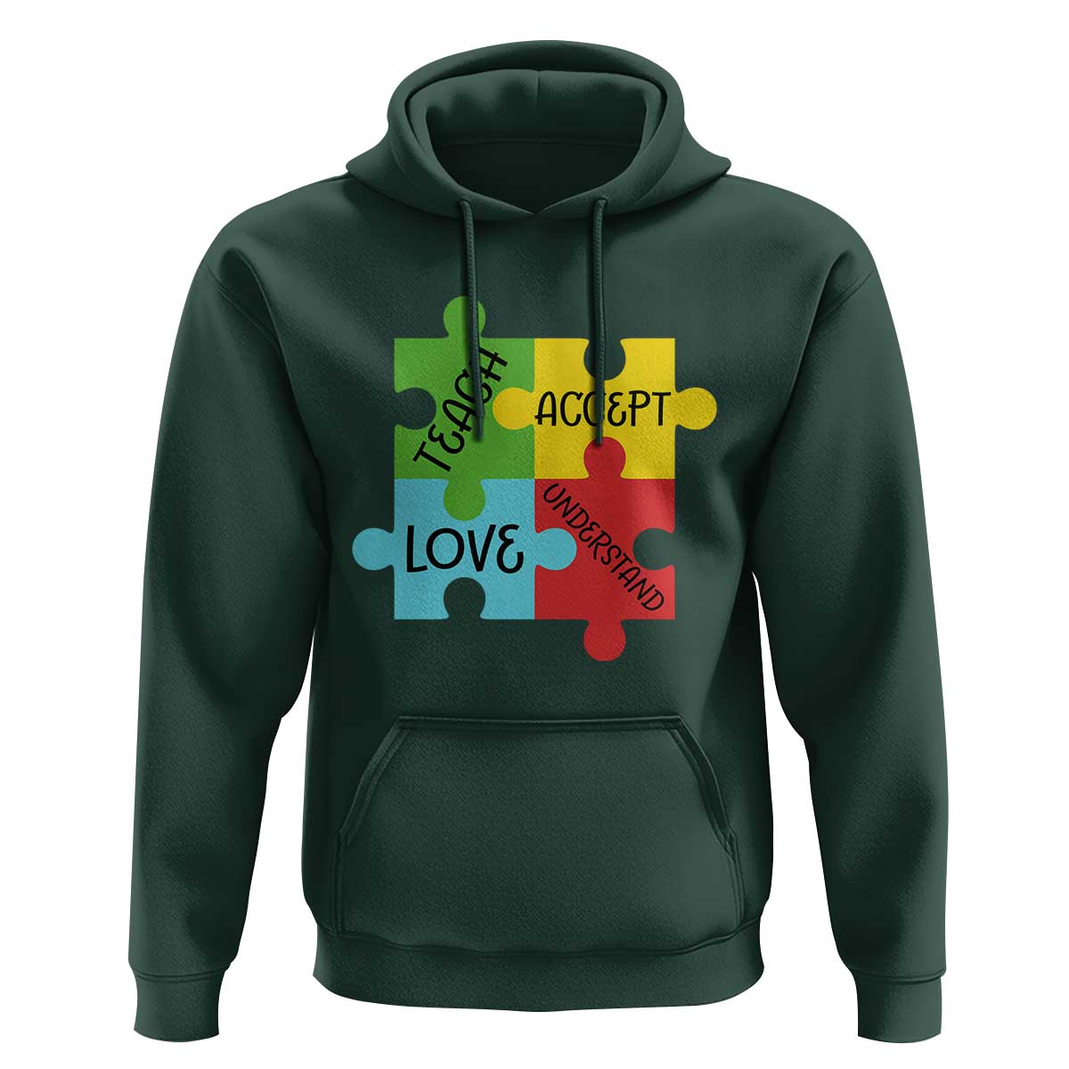 Special Ed Educator Autism Support Hoodie Teach Accept Understand Love