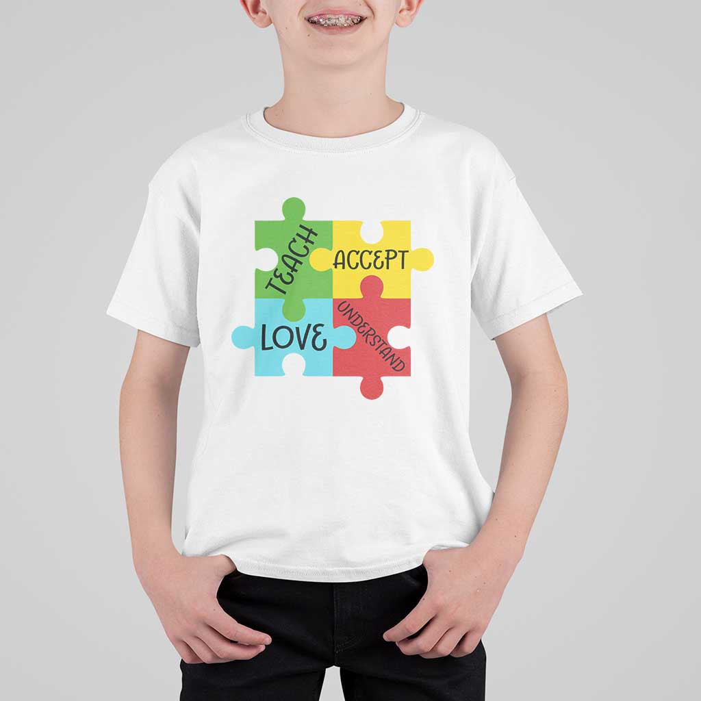 Special Ed Educator Autism Support T Shirt For Kid Teach Accept Understand Love