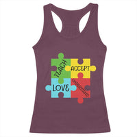 Special Ed Educator Autism Support Racerback Tank Top Teach Accept Understand Love