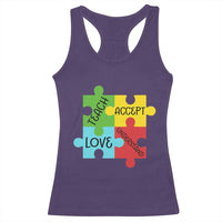 Special Ed Educator Autism Support Racerback Tank Top Teach Accept Understand Love