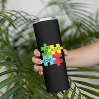 Special Ed Educator Autism Support Skinny Tumbler Teach Accept Understand Love