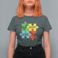 Special Ed Educator Autism Support T Shirt For Women Teach Accept Understand Love