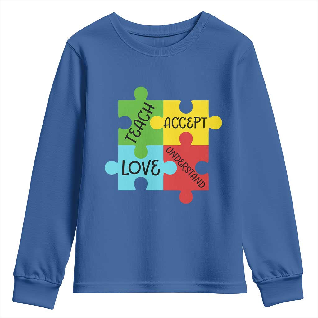 Special Ed Educator Autism Support Youth Sweatshirt Teach Accept Understand Love