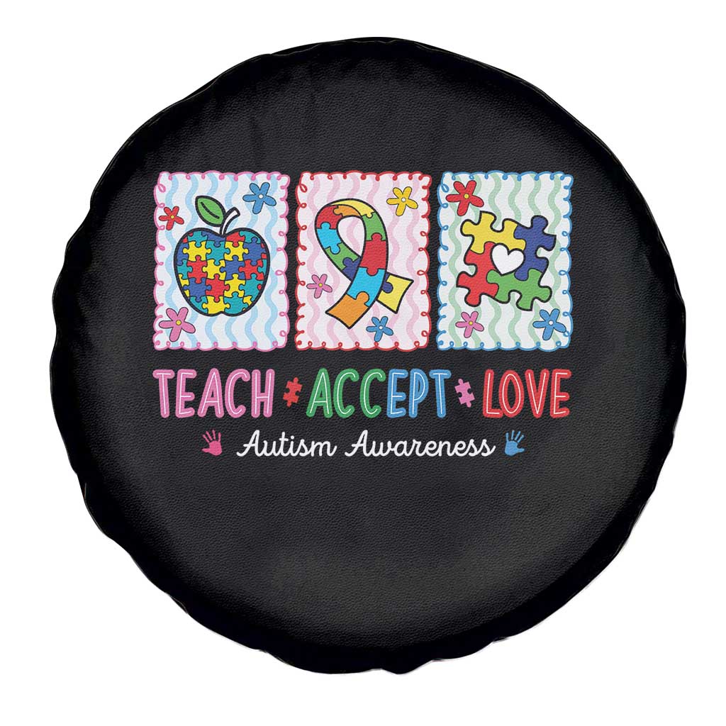 Autism Acceptance Support Spare Tire Cover Teach Accept Love