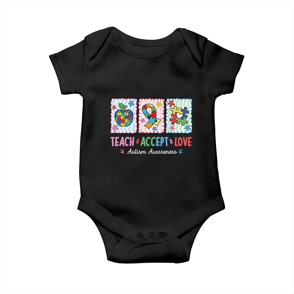 Autism Acceptance Support Baby Onesie Teach Accept Love