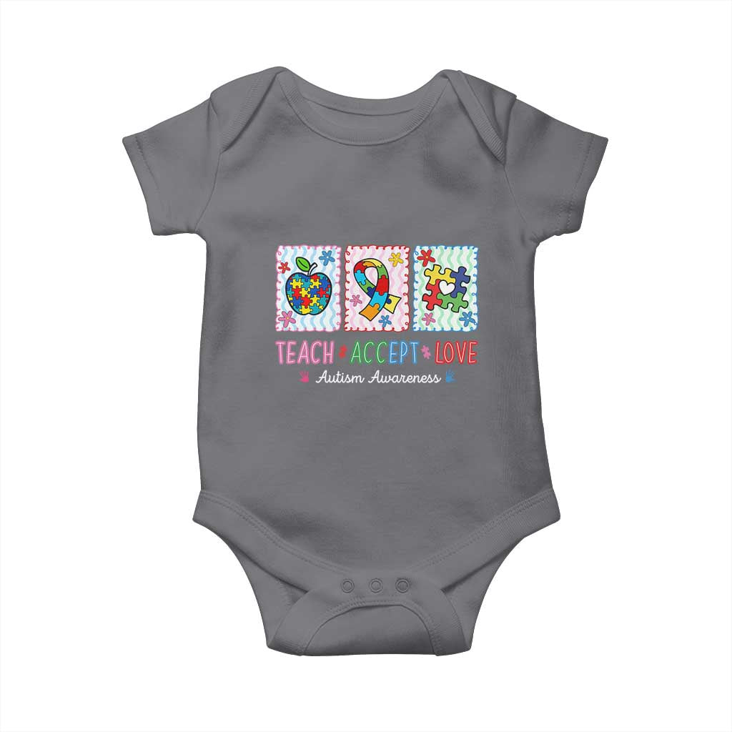 Autism Acceptance Support Baby Onesie Teach Accept Love