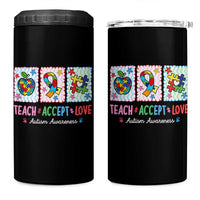 Autism Acceptance Support 4 in 1 Can Cooler Tumbler Teach Accept Love