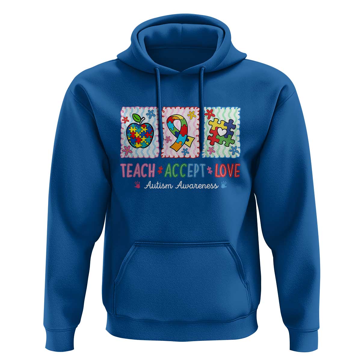 Autism Acceptance Support Hoodie Teach Accept Love