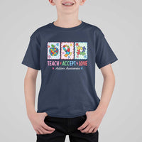 Autism Acceptance Support T Shirt For Kid Teach Accept Love