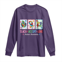 Autism Acceptance Support Long Sleeve Shirt Teach Accept Love