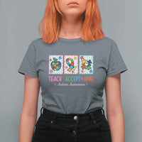Autism Acceptance Support T Shirt For Women Teach Accept Love