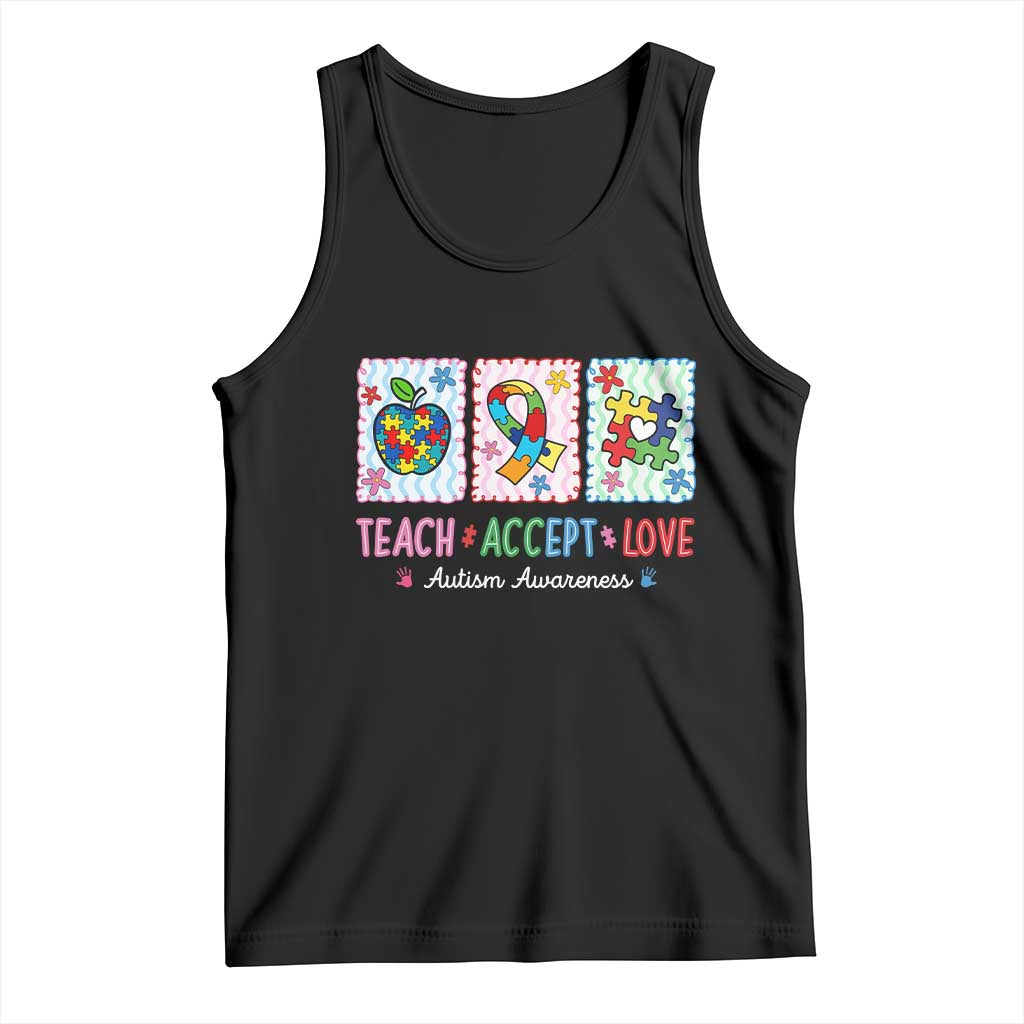 Autism Acceptance Support Tank Top Teach Accept Love