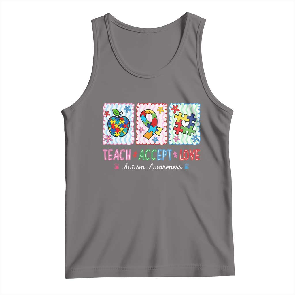 Autism Acceptance Support Tank Top Teach Accept Love