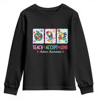 Autism Acceptance Support Youth Sweatshirt Teach Accept Love