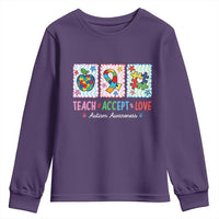 Autism Acceptance Support Youth Sweatshirt Teach Accept Love