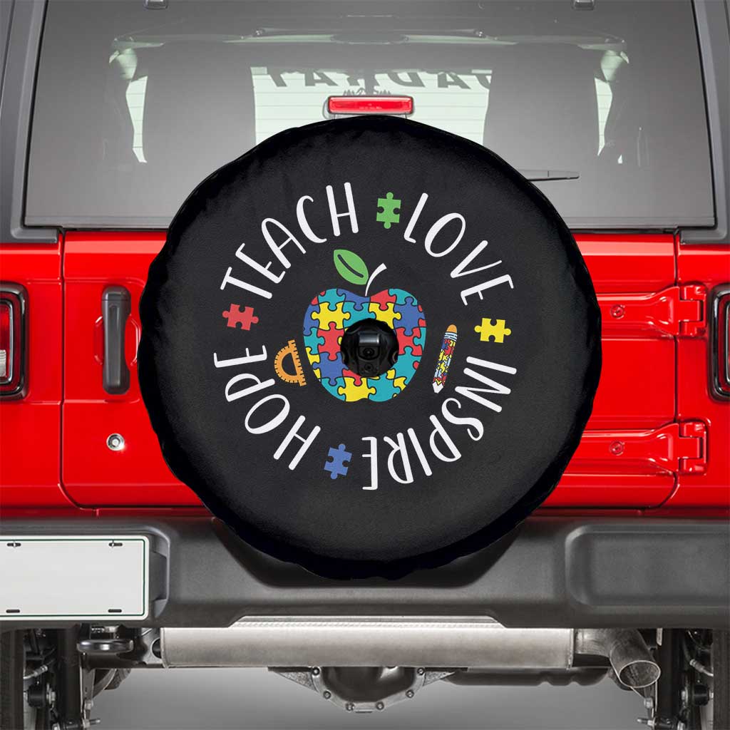 Autism Acceptance Teacher Spare Tire Cover Teach Love Hope Inspire