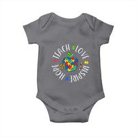 Autism Acceptance Teacher Baby Onesie Teach Love Hope Inspire