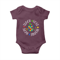 Autism Acceptance Teacher Baby Onesie Teach Love Hope Inspire